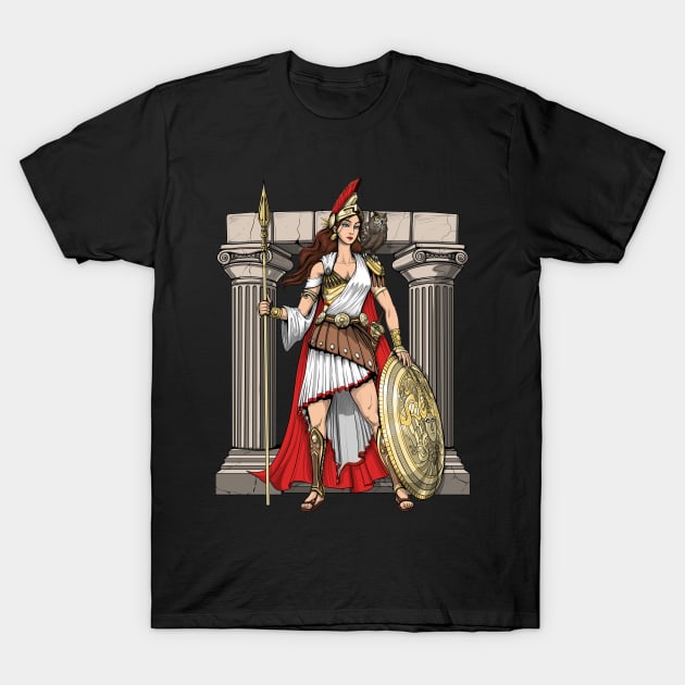 Greek Goddess Athena T-Shirt by underheaven